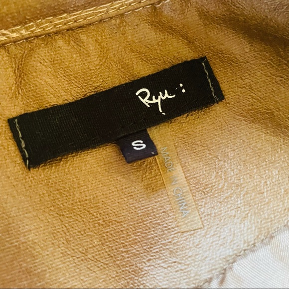 Rye women’s size small beige cotton textured cropped zip-up peplum jacket - Picture 7 of 16